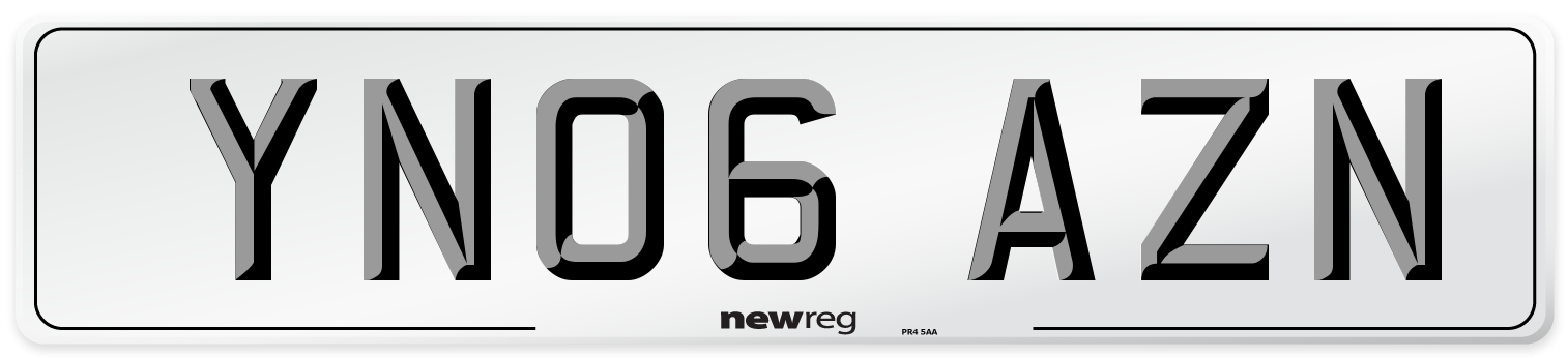 YN06 AZN Number Plate from New Reg